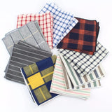 ZONFAZ Striped Plaid Cotton Handkerchiefs