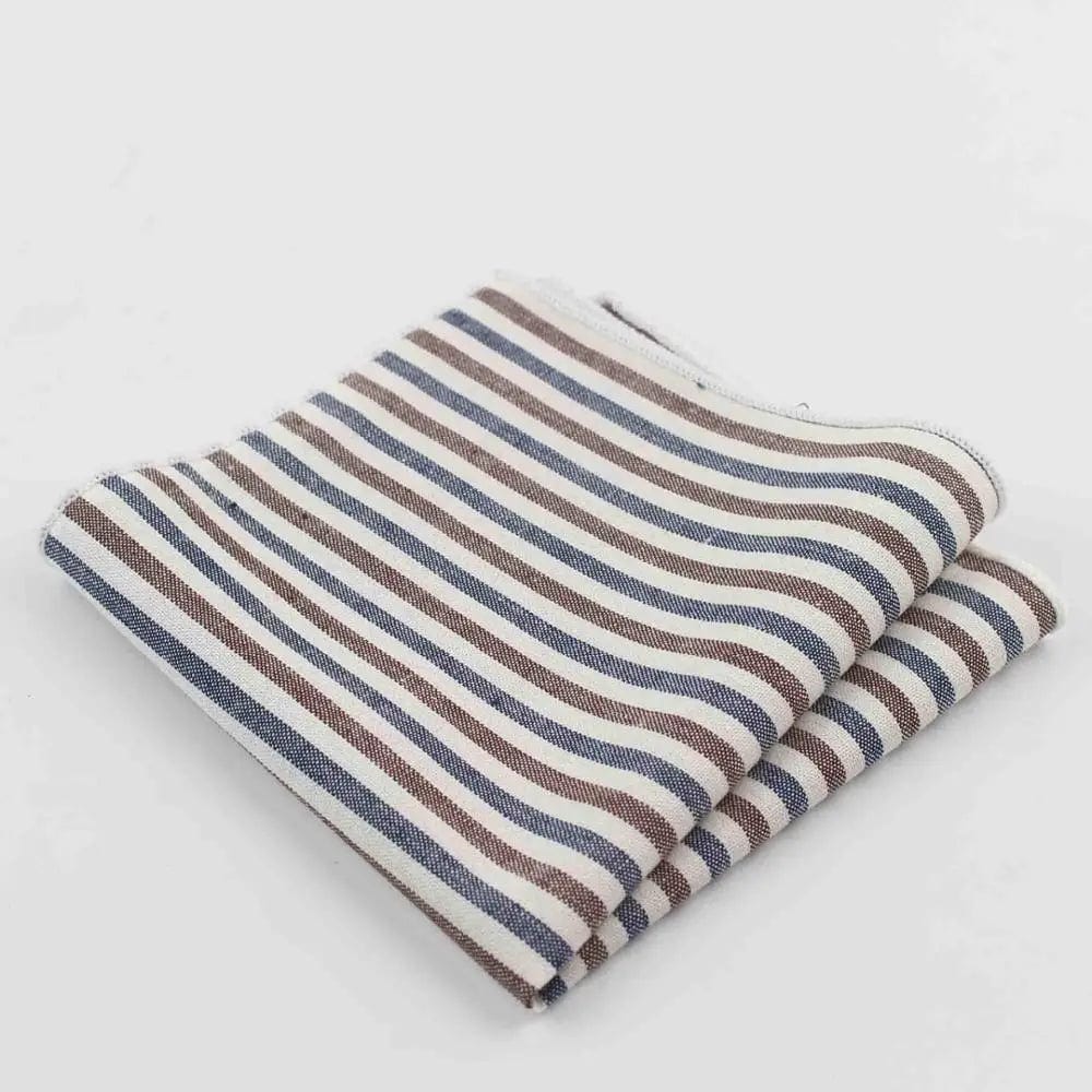 ZONFAZ Striped Plaid Cotton Handkerchiefs