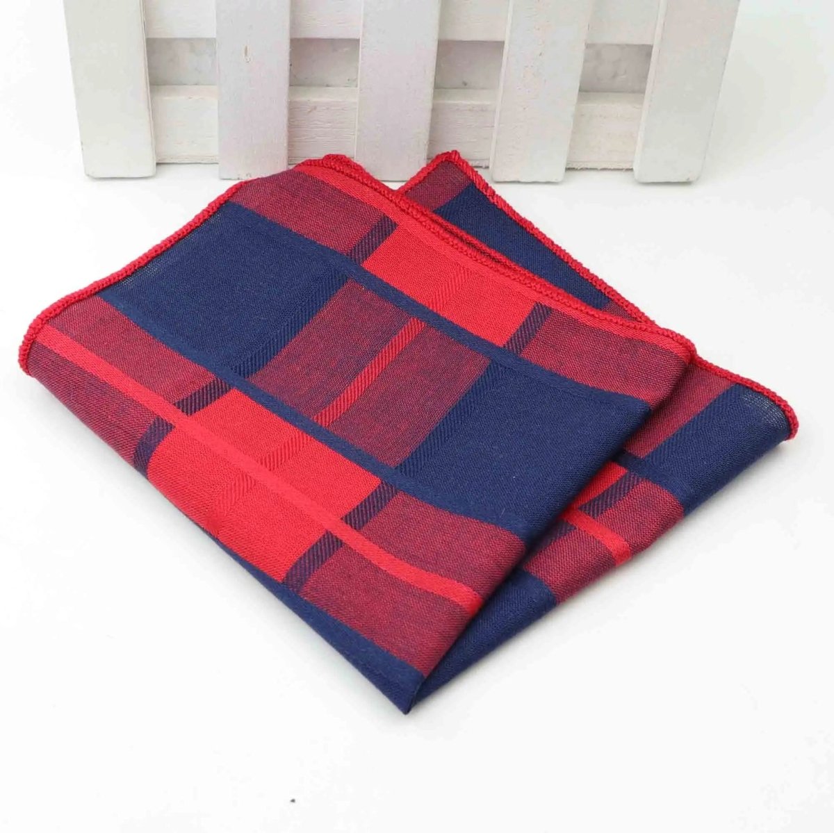 ZONFAZ Striped Plaid Cotton Pocket Square