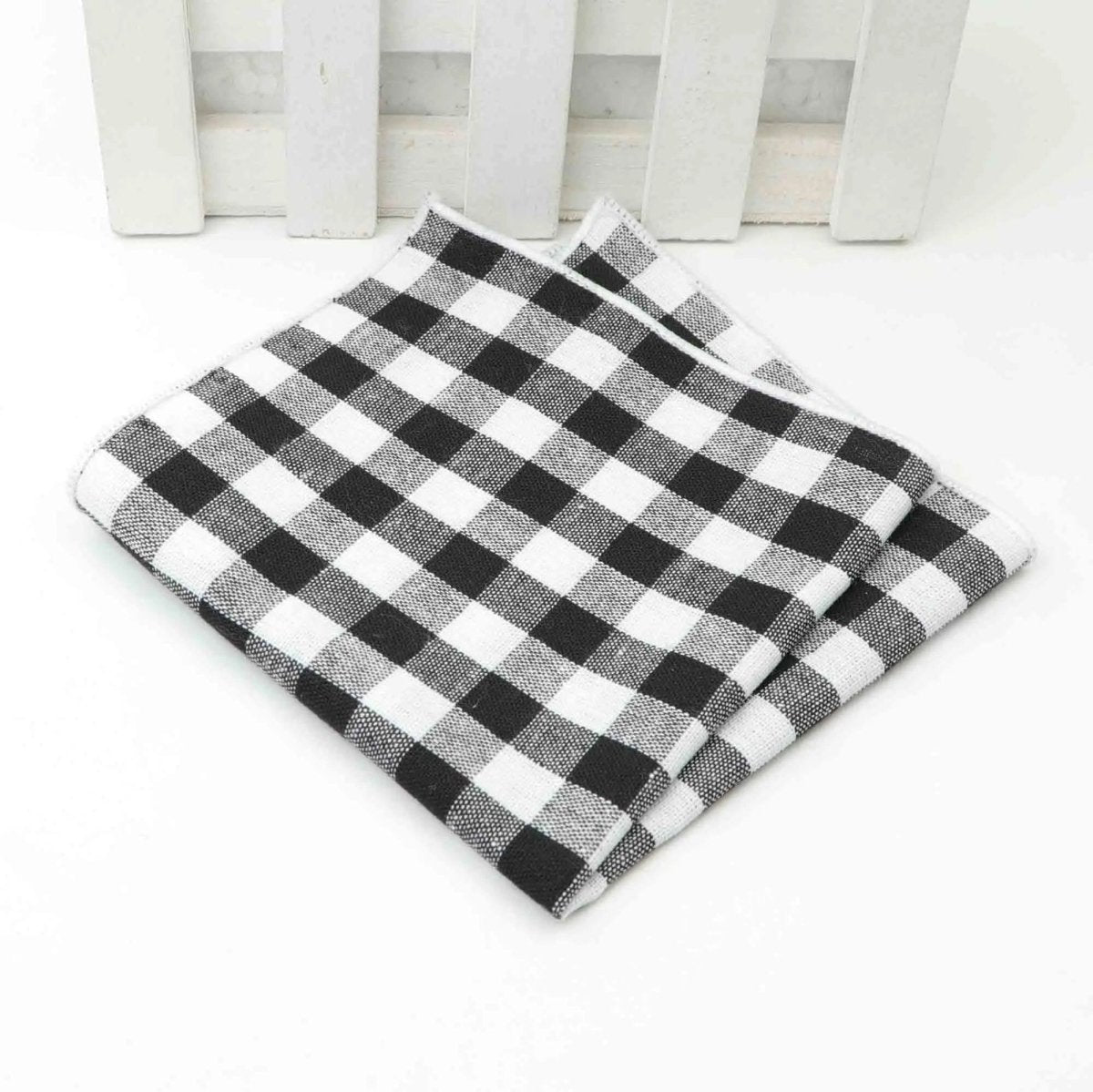 ZONFAZ Striped Plaid Cotton Pocket Square