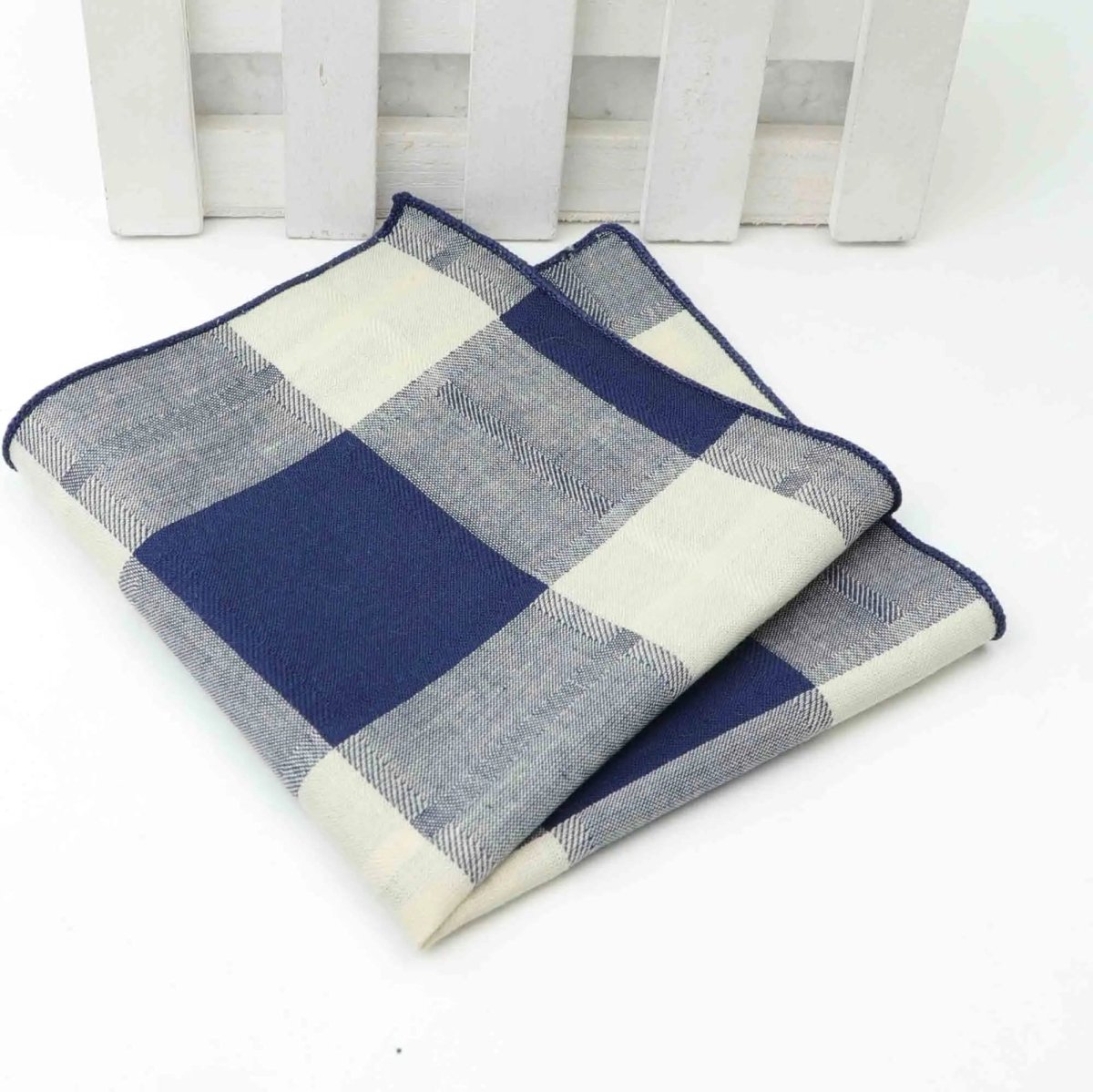 ZONFAZ Striped Plaid Cotton Pocket Square