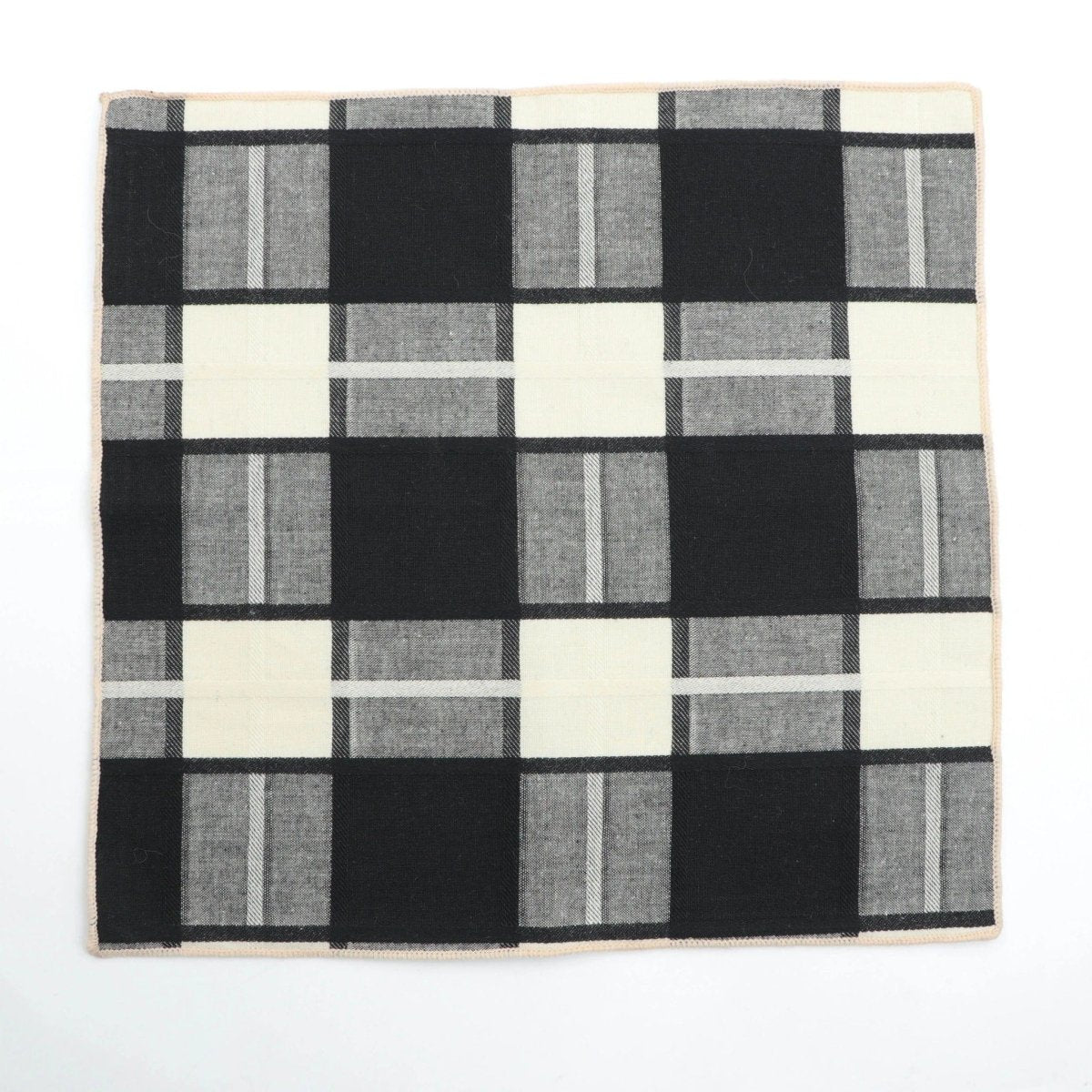 ZONFAZ Striped Plaid Cotton Pocket Square