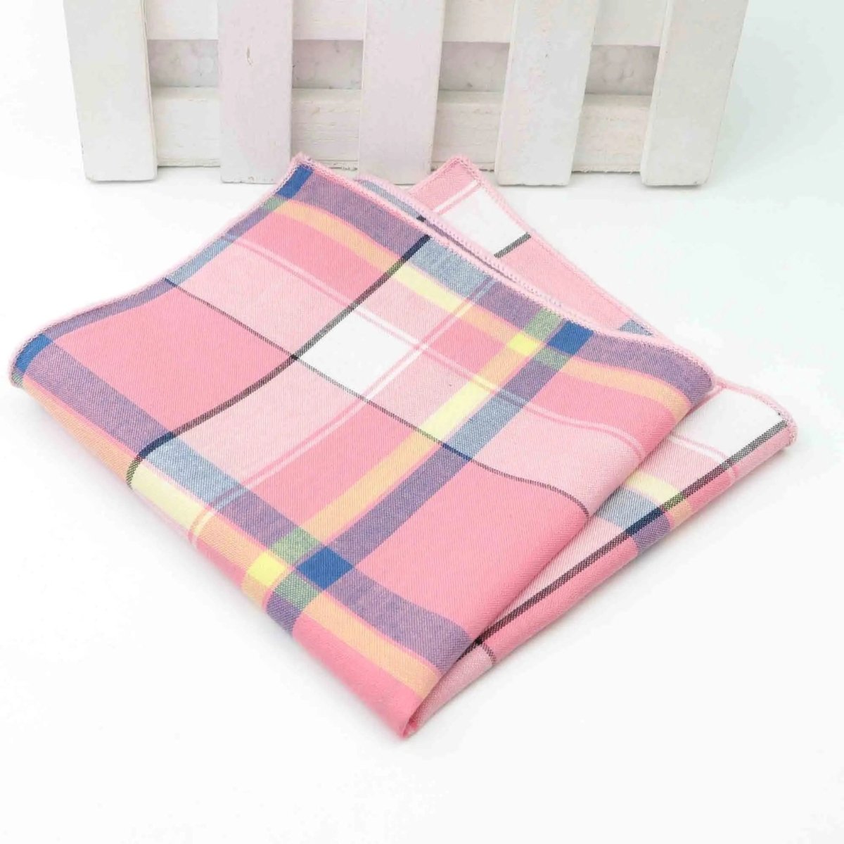 ZONFAZ Striped Plaid Cotton Pocket Square