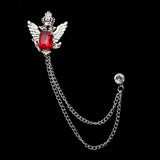 ZONFAZ Tassel Chain Brooches Pin Retro Shirt Suit Lapel Pins