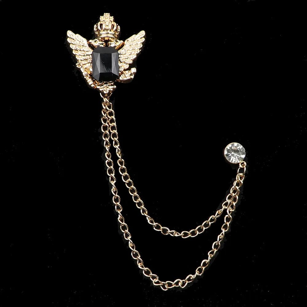 ZONFAZ Tassel Chain Brooches Pin Retro Shirt Suit Lapel Pins