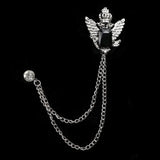 ZONFAZ Tassel Chain Brooches Pin Retro Shirt Suit Lapel Pins