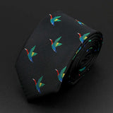 ZONFAZ Trendy Design Men's Microfiber Jacquard Necktie Animal Plant Flower Pattern Ties