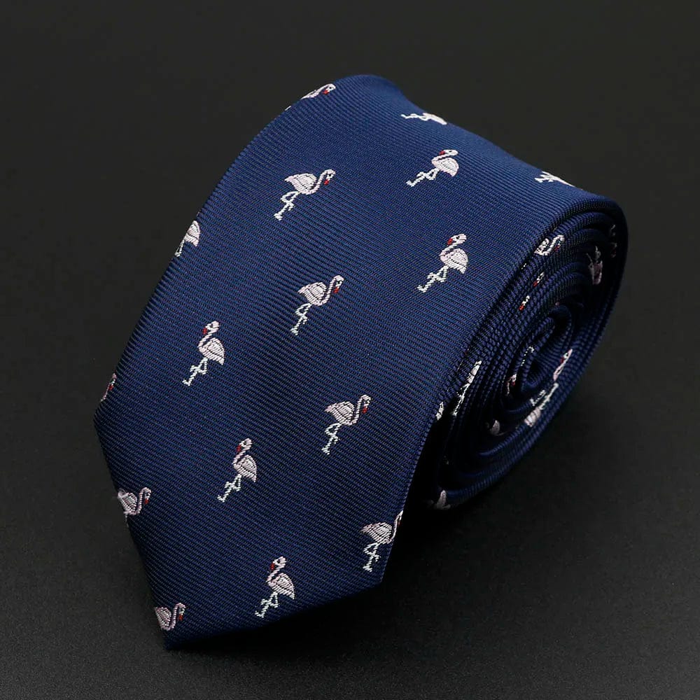 ZONFAZ Trendy Design Men's Microfiber Jacquard Necktie Animal Plant Flower Pattern Ties