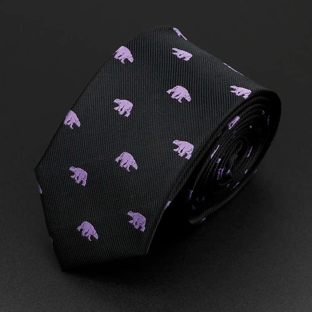 ZONFAZ Trendy Design Men's Microfiber Jacquard Necktie Animal Plant Flower Pattern Ties