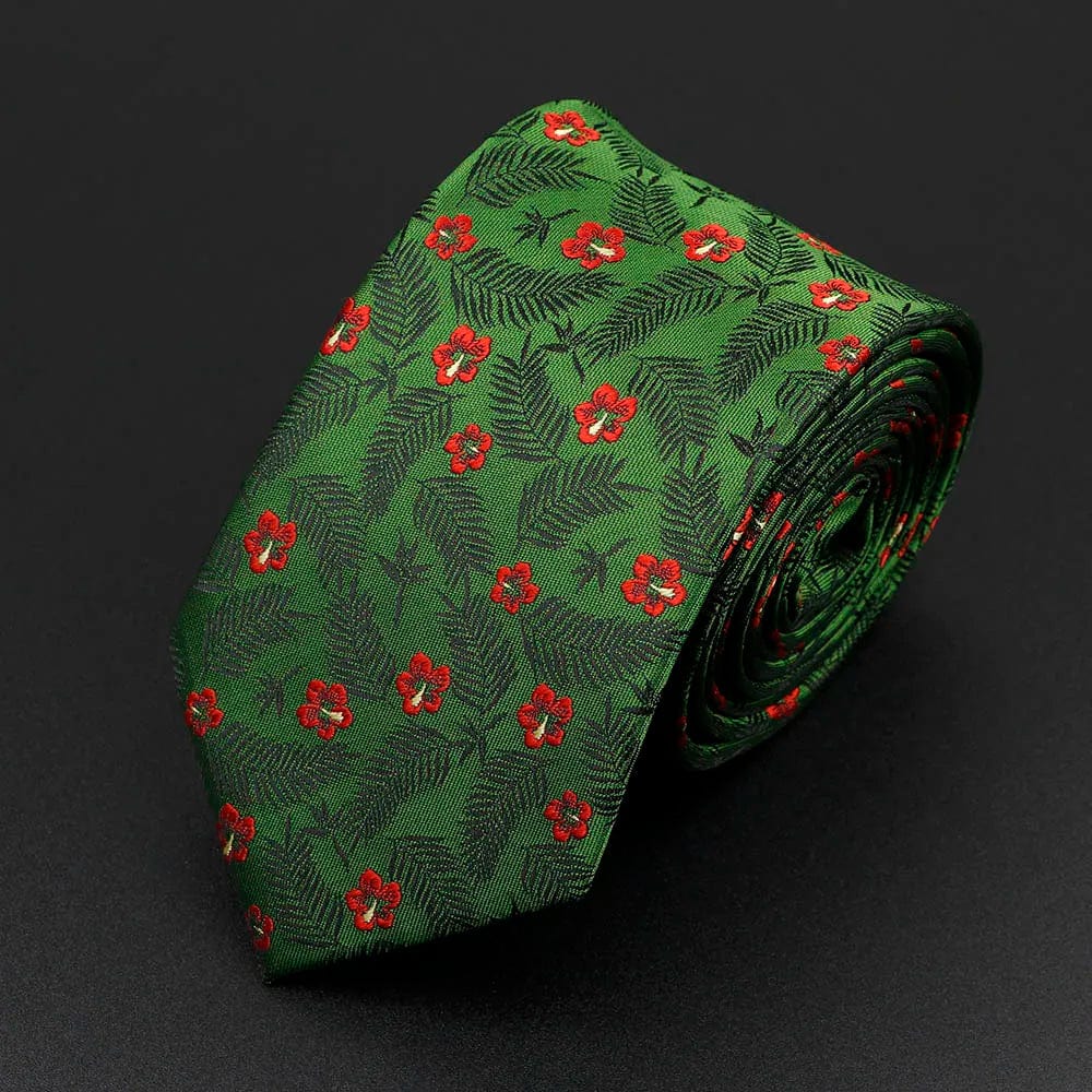 ZONFAZ Trendy Design Men's Microfiber Jacquard Necktie Animal Plant Flower Pattern Ties