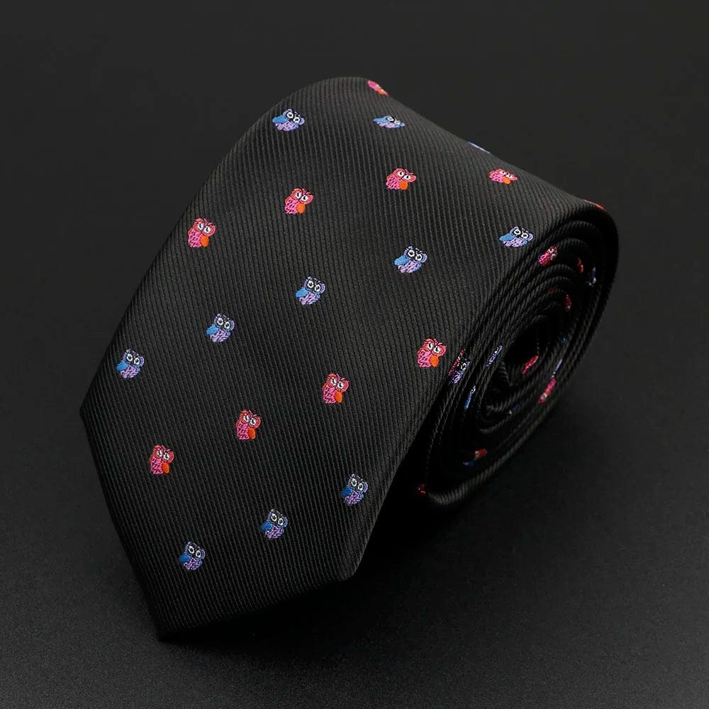 ZONFAZ Trendy Design Men's Microfiber Jacquard Necktie Animal Plant Flower Pattern Ties