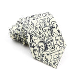 ZONFAZ Vintage Imitation Silk Ties Men's Fashion 8cm Graffiti Painting Necktie