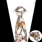 ZONFAZ Vintage Imitation Silk Ties Men's Fashion 8cm Graffiti Painting Necktie