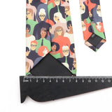 ZONFAZ Vintage Imitation Silk Ties Men's Fashion 8cm Graffiti Painting Necktie