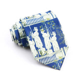 ZONFAZ Vintage Imitation Silk Ties Men's Fashion 8cm Graffiti Painting Necktie