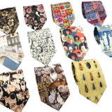 ZONFAZ Vintage Imitation Silk Ties Men's Fashion 8cm Graffiti Painting Necktie