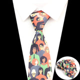 ZONFAZ Vintage Imitation Silk Ties Men's Fashion 8cm Graffiti Painting Necktie