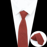 ZONFAZ Wedding Cotton Solid Color Necktie For Men Woman Skinny Ties