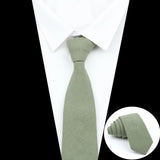 ZONFAZ Wedding Cotton Solid Color Necktie For Men Woman Skinny Ties