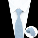 ZONFAZ Wedding Cotton Solid Color Necktie For Men Woman Skinny Ties